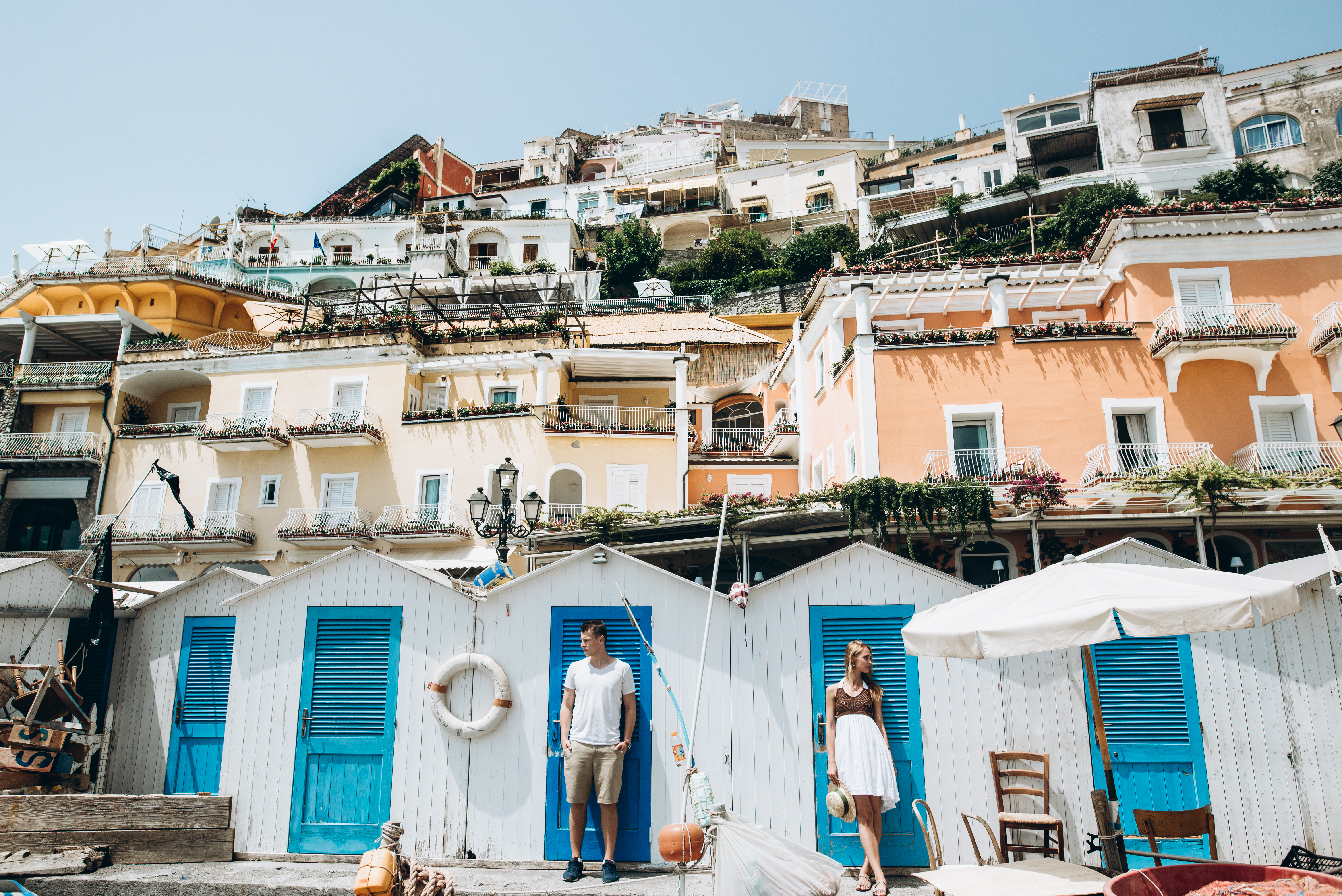 On the beach in Positano