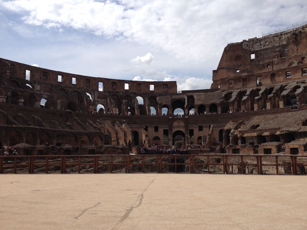Rake the bloodied sand after an event, and the colosseum is ready
