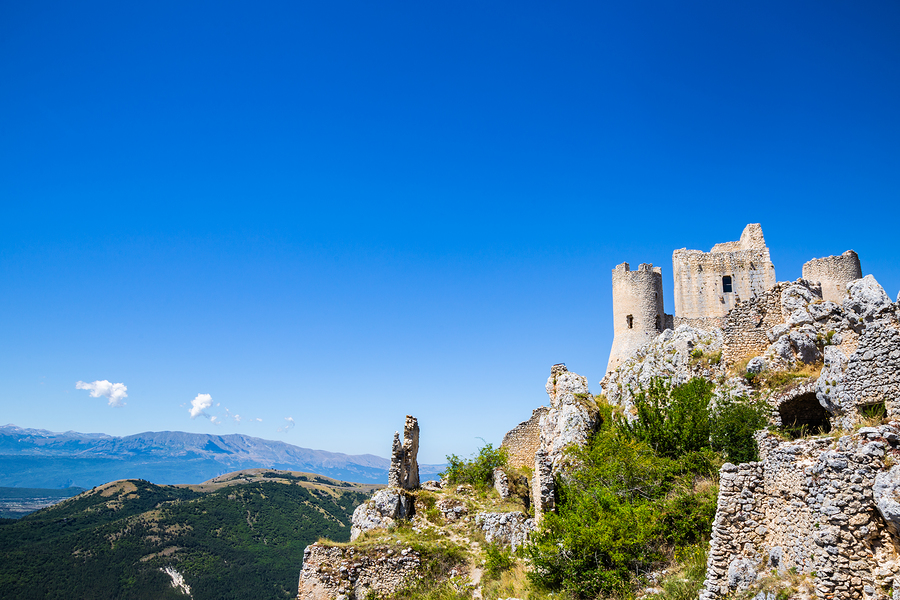 Impressive view of Sulmona historical center and its majestic