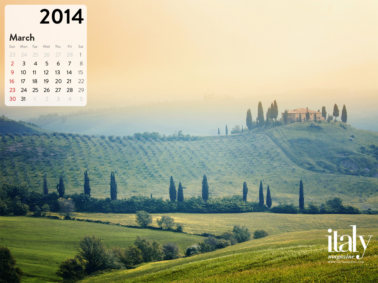 Wallpaper Calendar - March 2014 | ITALY Magazine