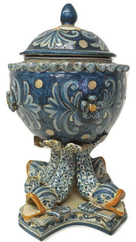 Sicilian Alessi Ceramiche Decorative Blue Dolphin ...