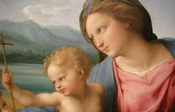 Detail from Madonna Alba painting by Raphael