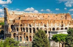 Up close view of the Colosseum in Rome