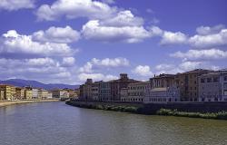 The Arno river and riverside buildings in Pisa