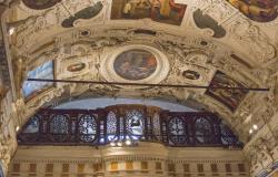 the view of Frescoes on the ceiling of Museo dell'Opera Metropolitana del Duomo