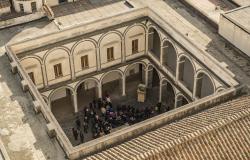 View of the Certosa di San Martino with visitors grabbed in the court