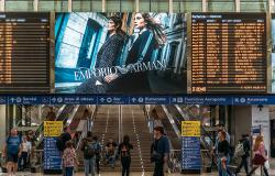 Timetable boards at Rome's Termini train station