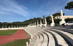 Shot of the Olympic track and field stadium