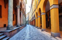 historical street in bologna