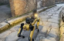 Spot robot dog in Pompeii 
