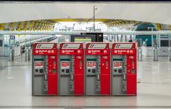 Train ticket machines at Fiumicino airport in Rome