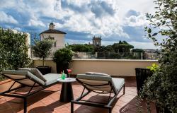 Prestige Suite terrace with view of Villa Borghese