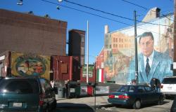 Frank Rizzo mural in the Italian market