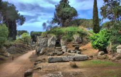 Landscape view of the etruscan necropolis of Cerveteri, Italy