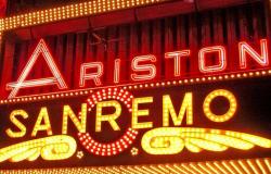 The Ariston Theater sign where the Sanremo Music Festival takes place