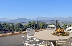 Roof terrace view to the mountains