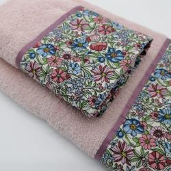 Towel set composed of bath towel and hand towel