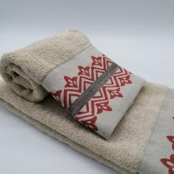 towel set with linen border