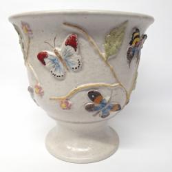 Bonechi Imports Tuscan ND Dolfi Large Footed Cachepot Planter with Butterflies1