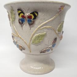 Bonechi Imports Tuscan ND Dolfi Large Footed Cachepot Planter with Butterflies2