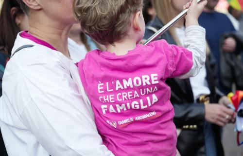 protest in favor of rights of children of same-sex couples in Turin, April 2023