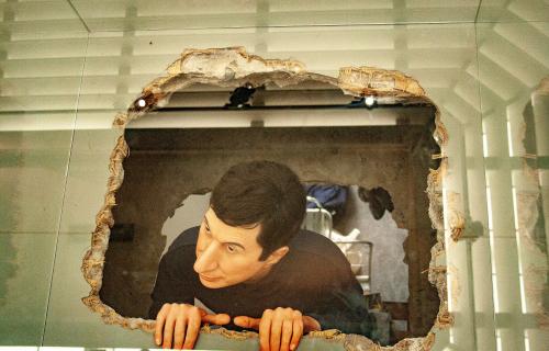 self portrait of Maurizio Cattelan