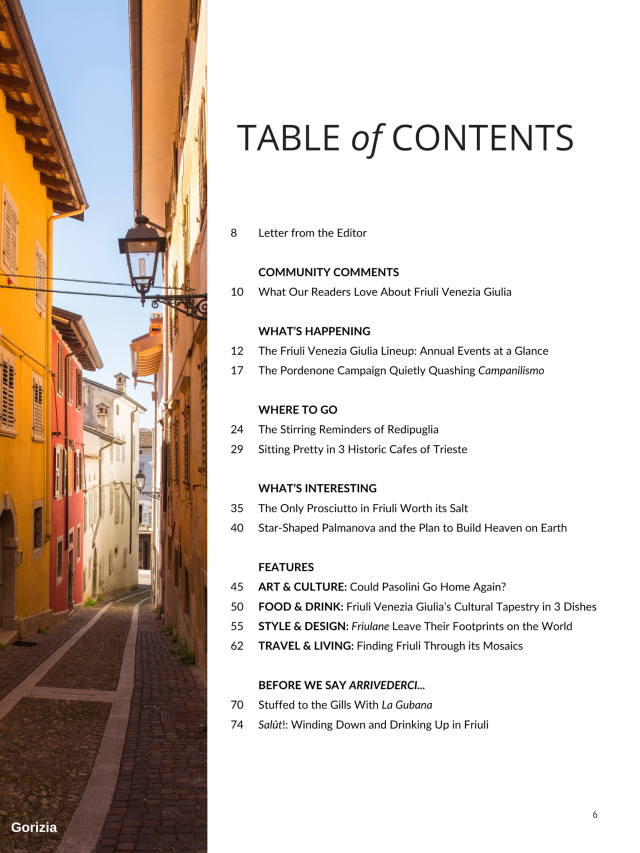 table of contents