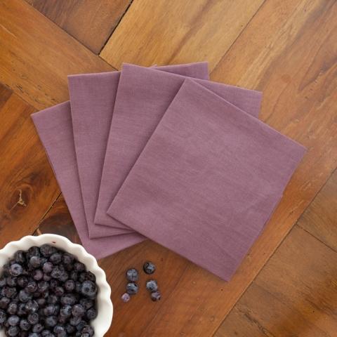 Set of 6 linen napkins - plum color