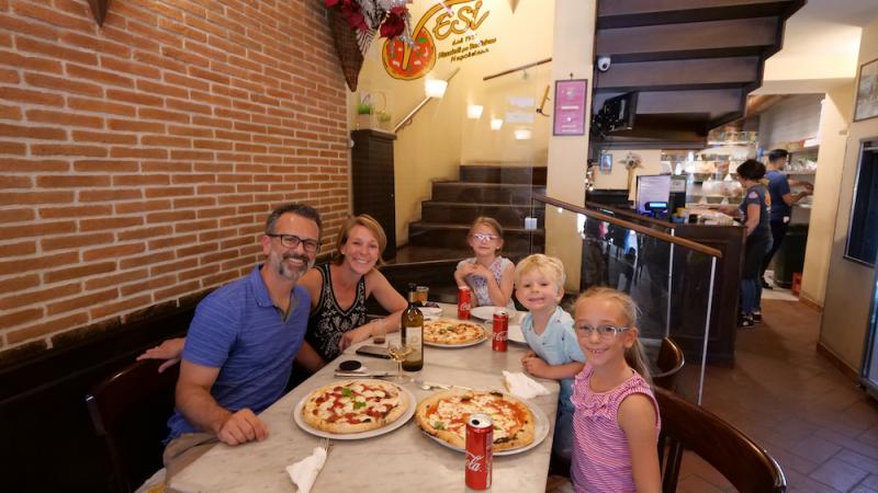 Bronski family in Neapolitan pizzeria