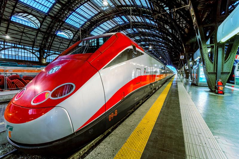 Frecciarossa in Italian train station