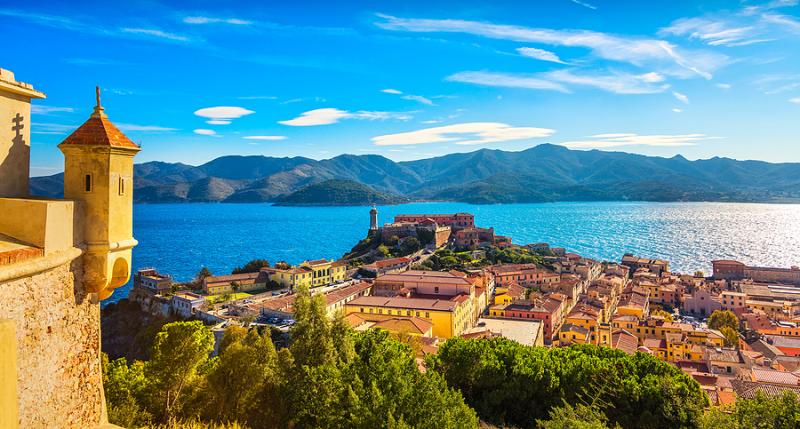 View of Portoferraio on Elba island in Tuscany