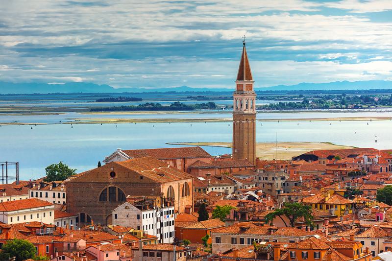 View over Venice and San Francesco della Vigna