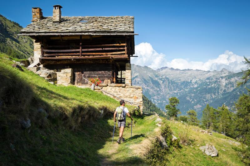 trekking in the alps