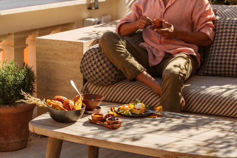 Breakfast on the terrace at Six Senses Rome