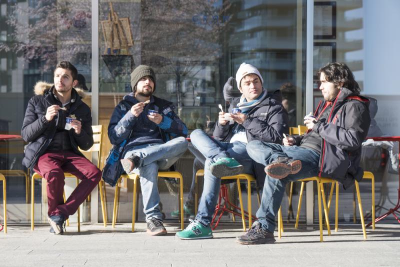 Enjoying Gelato in Porta Nuova, Milan