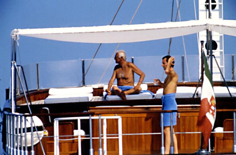 Gianni (L) and Edoardo Agnelli in St. Tropez in 1998