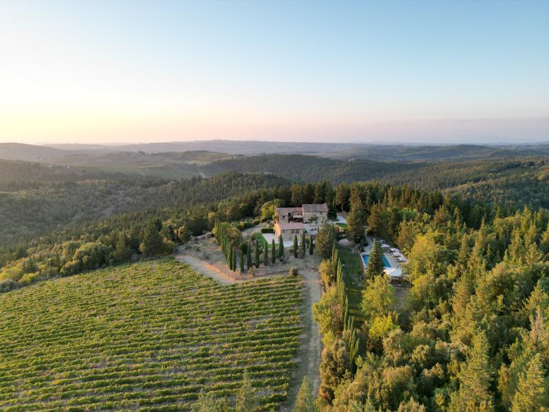 villa ardore, Tuscany, at sunset