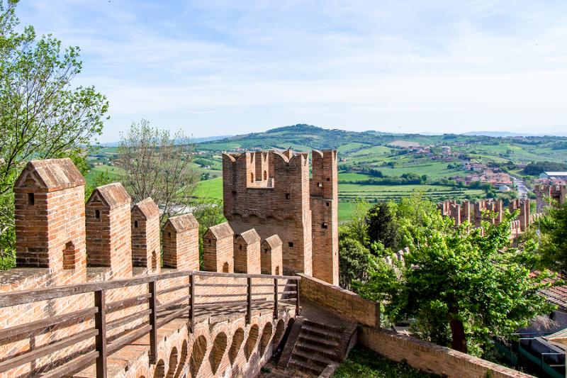 View of Marche countryside from Gradara Castle