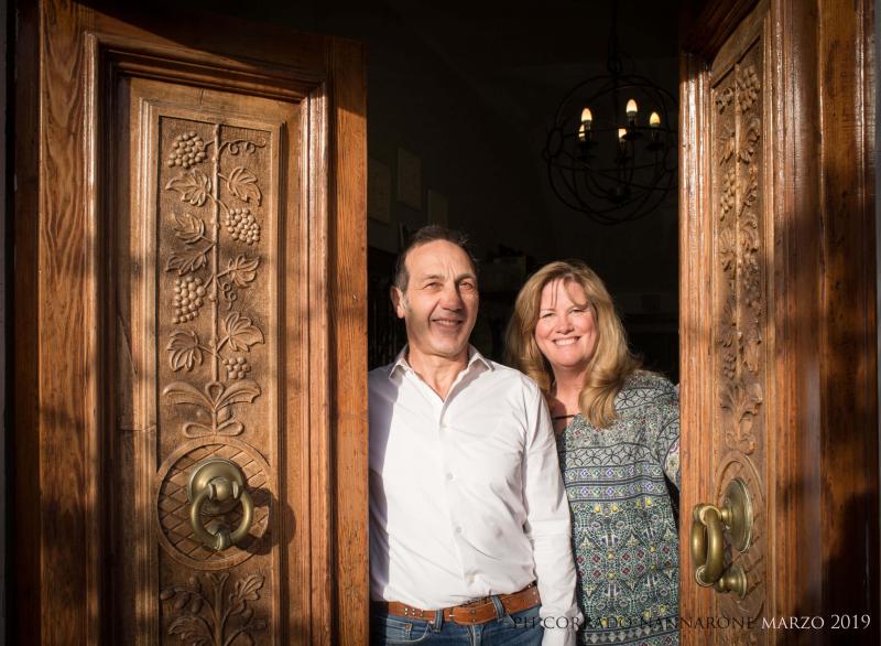 Margaret Gigliotti and Domenico Pizzoferrato in their B&B in Abruzzo