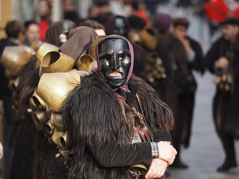 Mamoiada Carnival in Sardinia Mamuthones mask at Mamoiada Carnival in Sardinia