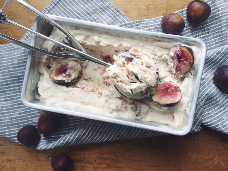 No-Churn Fig and Amaretto Gelato