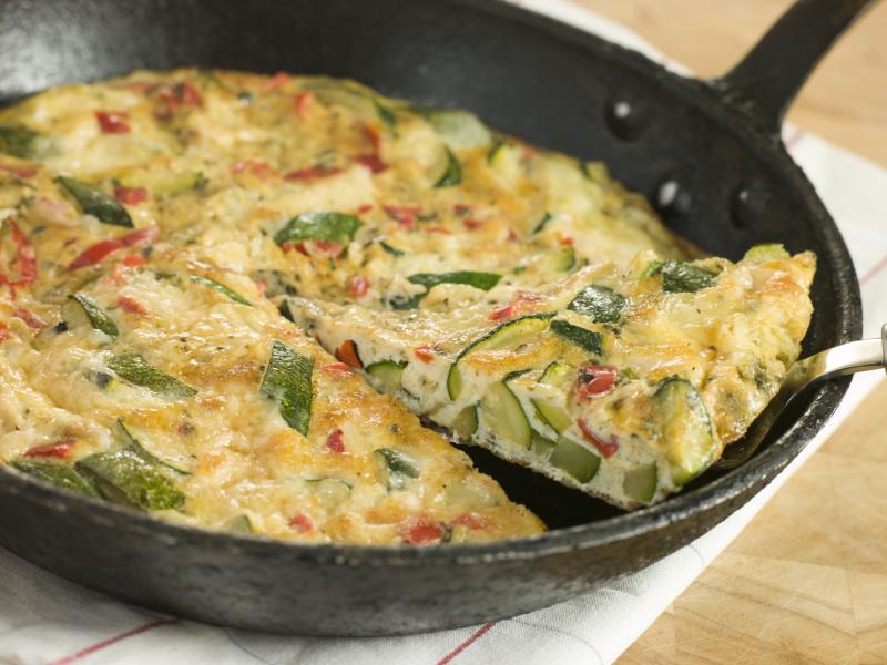 Omelette with roasted summer vegetables