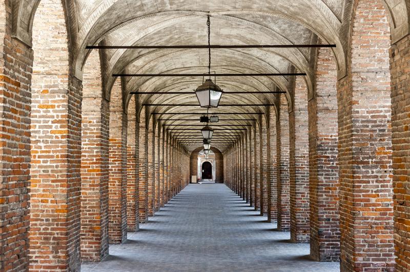 A portico in Sabbioneta, the ideal city near Mantua