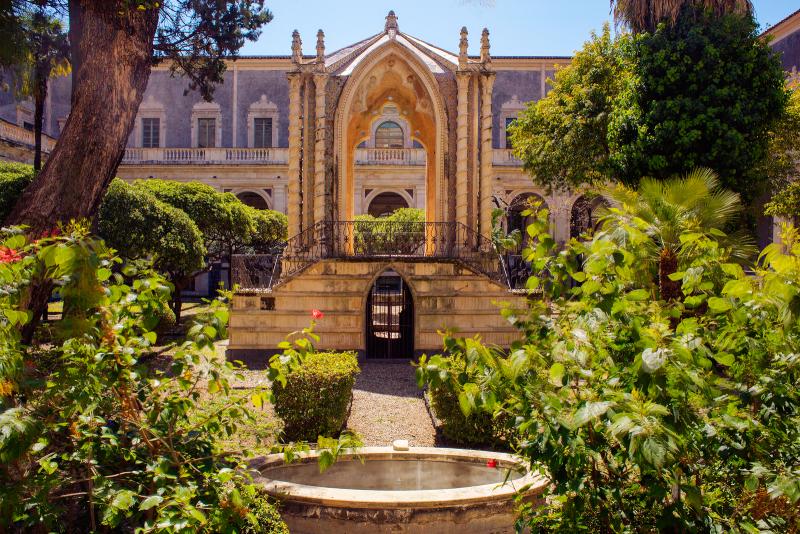 The cloister at the Benedictine Monastery in Catania