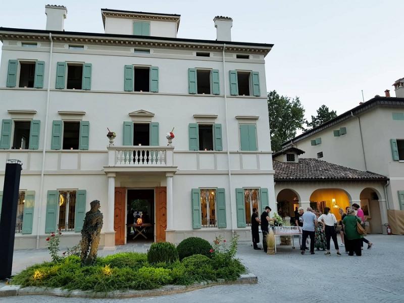 The garden of the Maria Luigia resort owned by Massimo Bottura