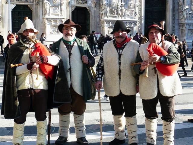 Zampognari players in Italy