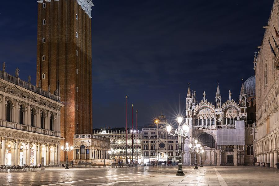 St. Mark's Square in Venice empty at night