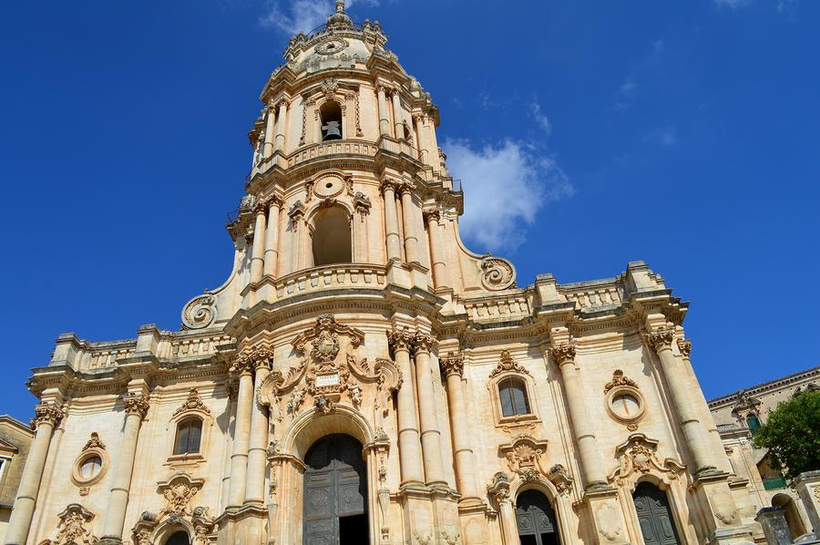 Close up of Modica's Duomo