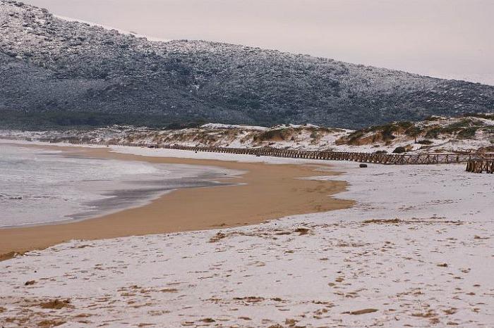 Alghero beach under the snow